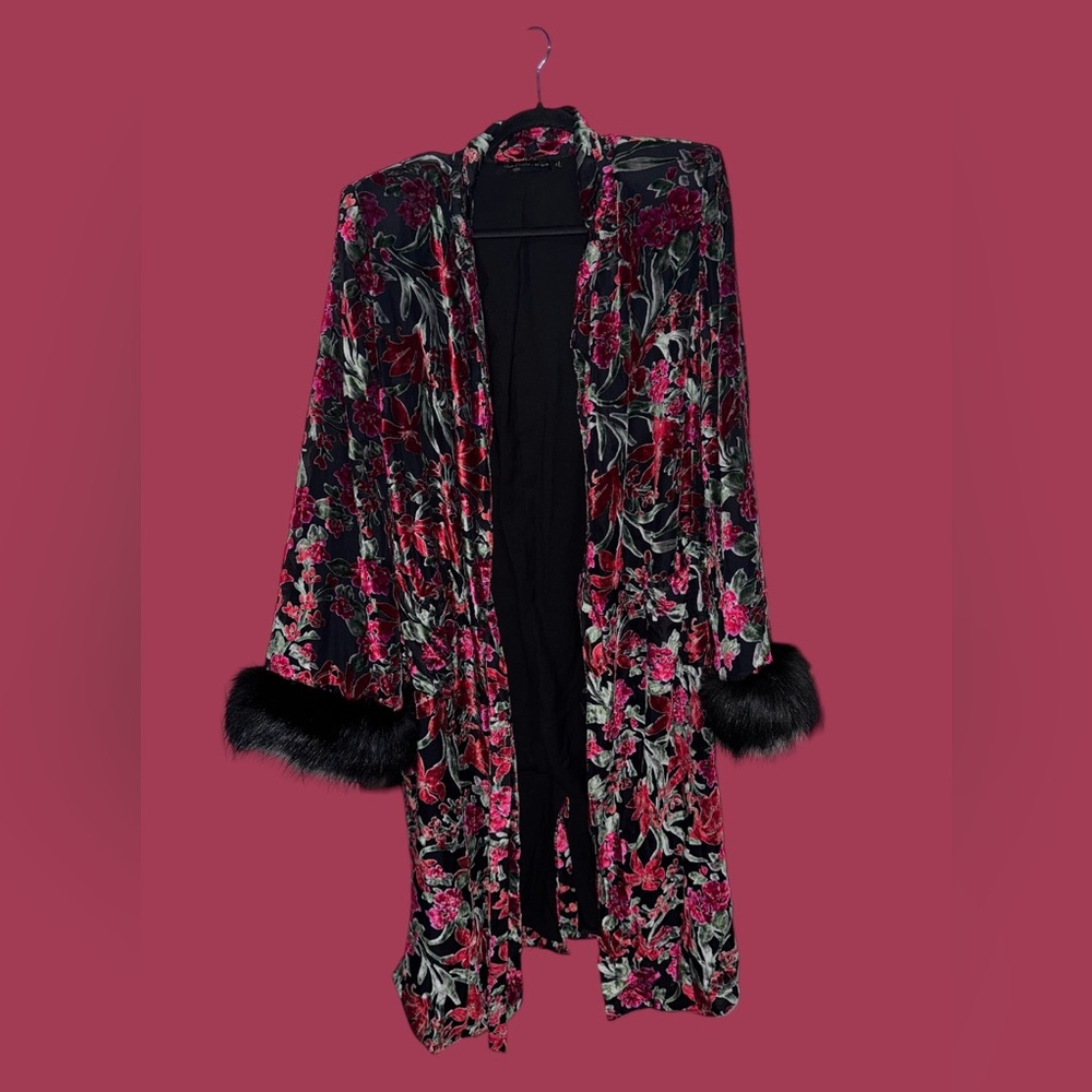 House of Harlow Bentley Boudoir Faux Fur trim jacket
